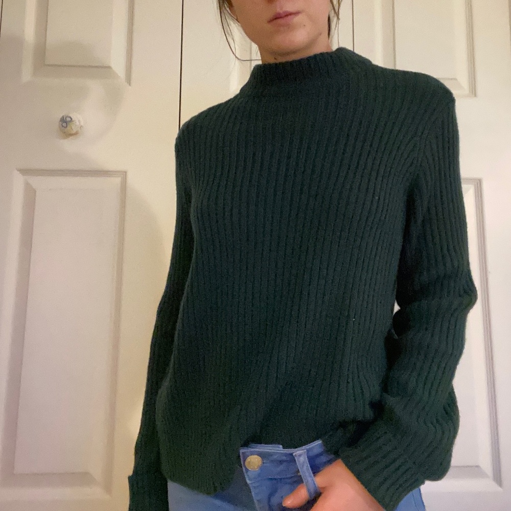 H&M Green Mock Neck Sweater